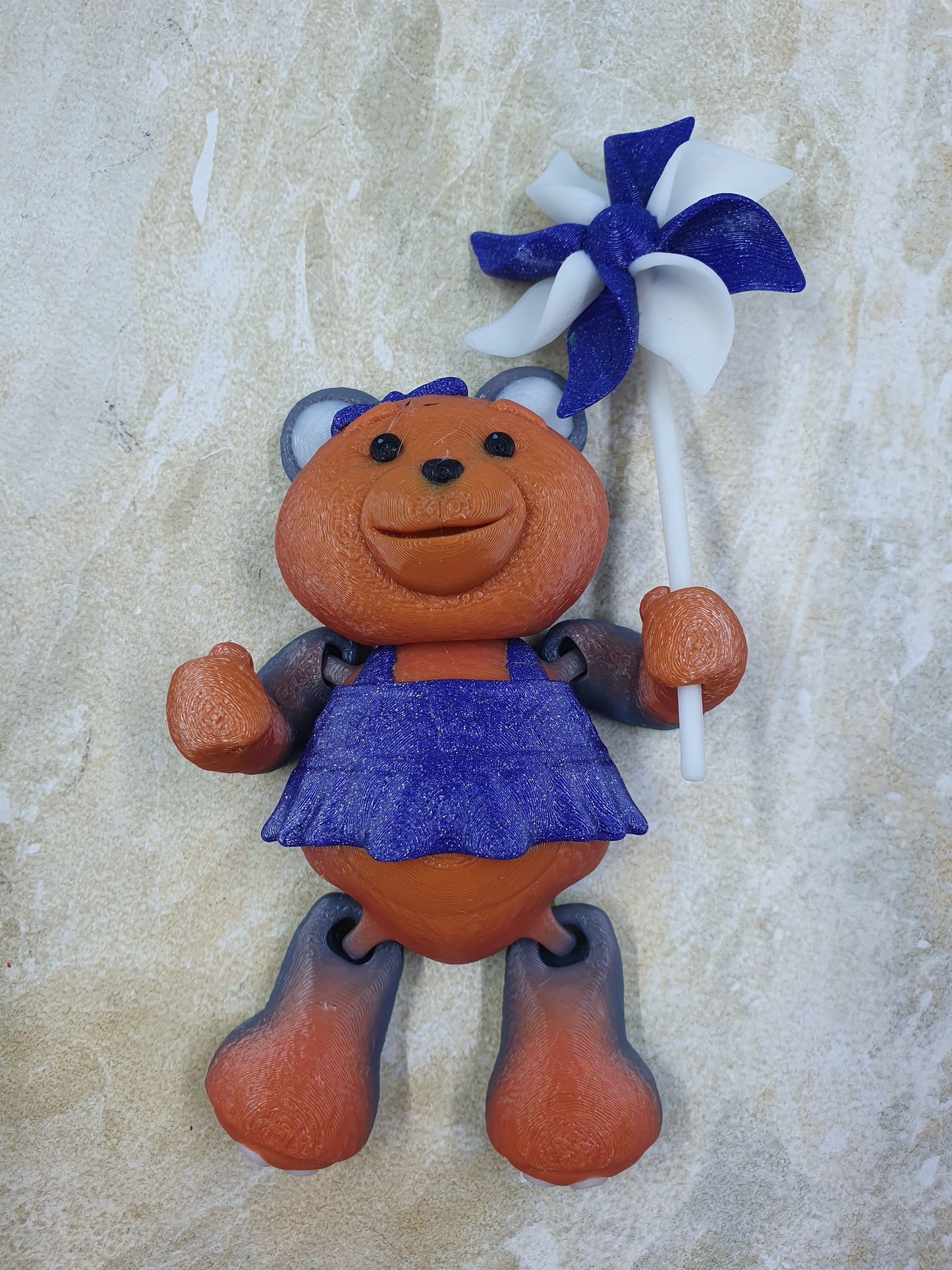 Teddy Bear - Girl with Pinwheel