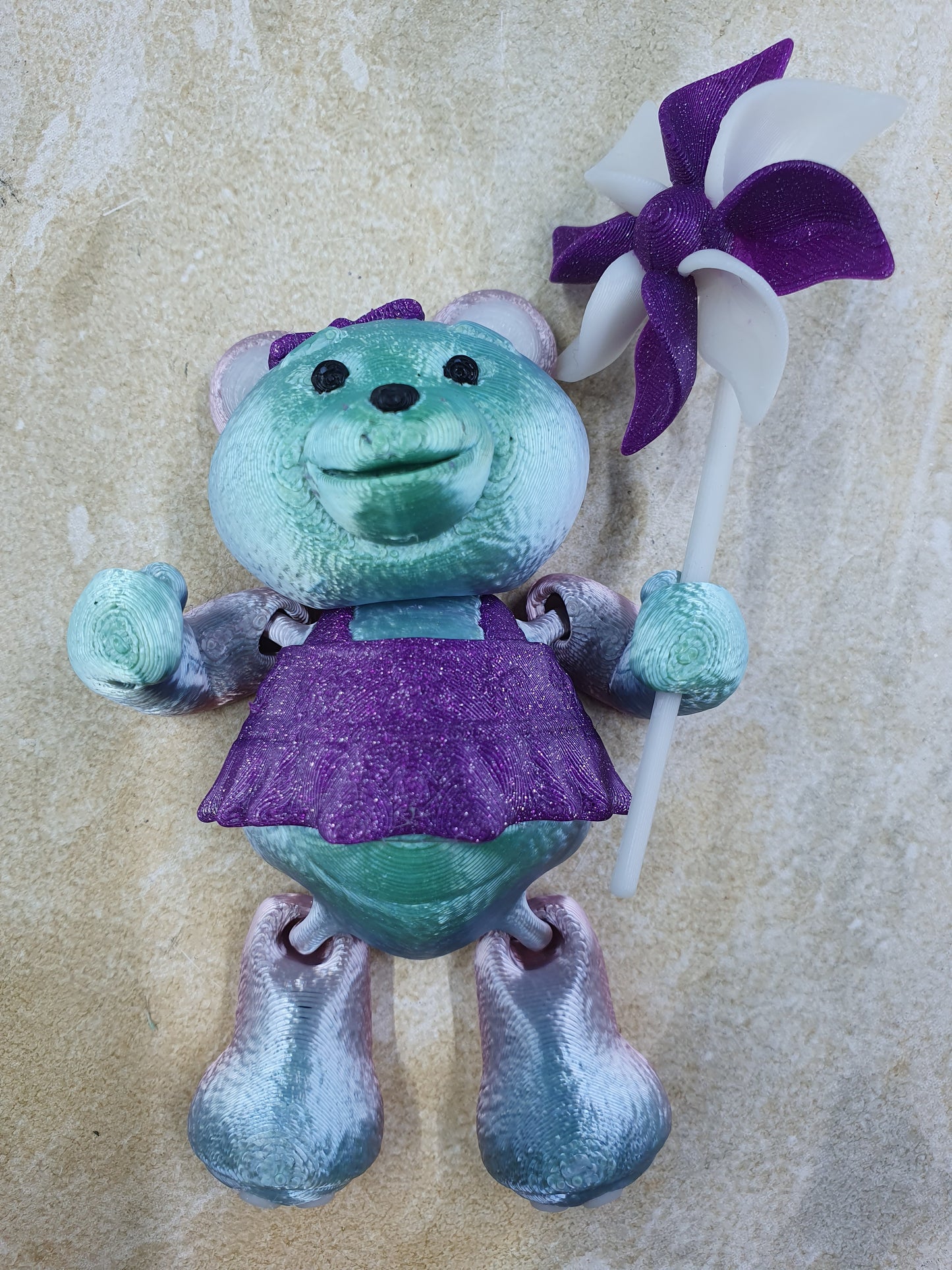 Teddy Bear - Young Girl with Pinwheel