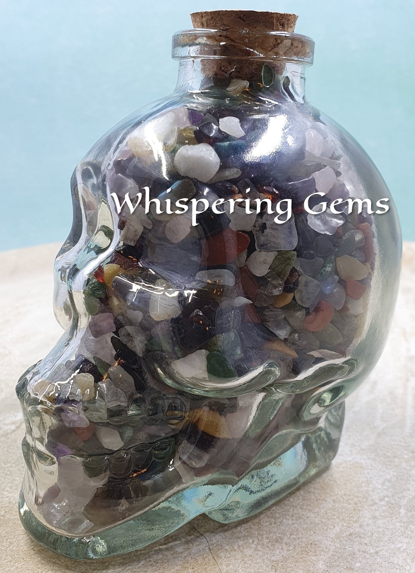 Crystal Chip Glass Skull