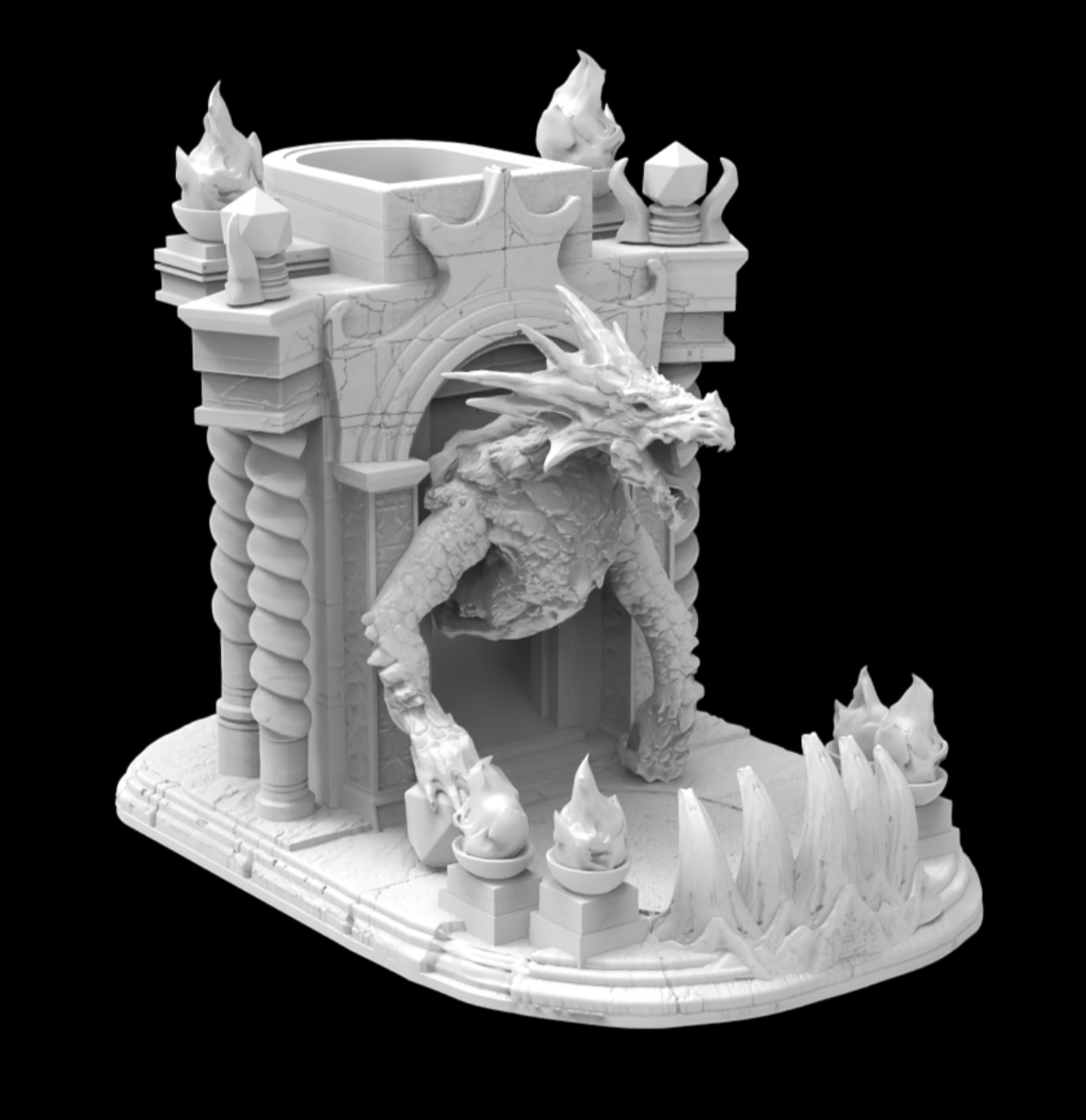 Elder Dragon Dice Tower (Grey)