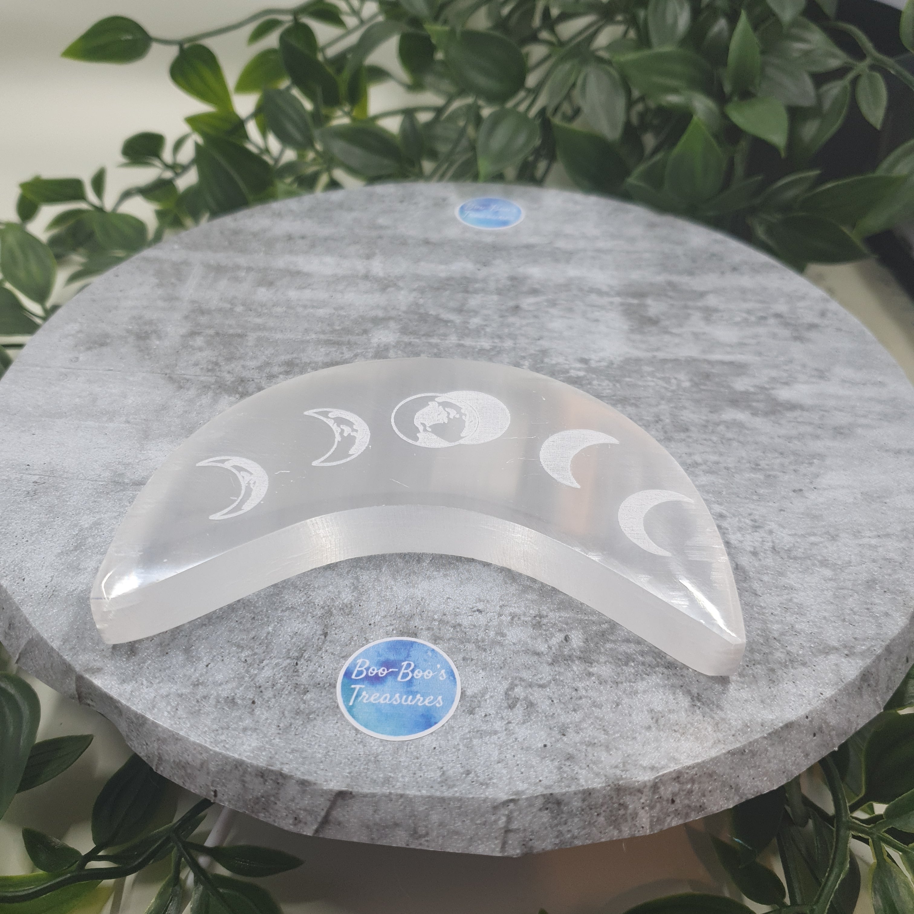 Selenite Moon Phase Carvings