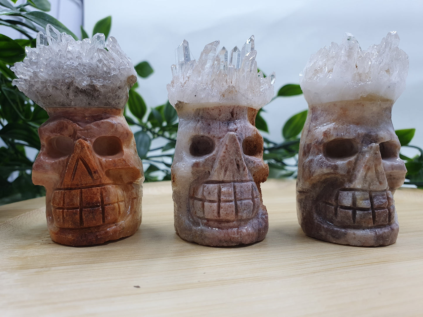 Clear Quartz Skull Head Cluster