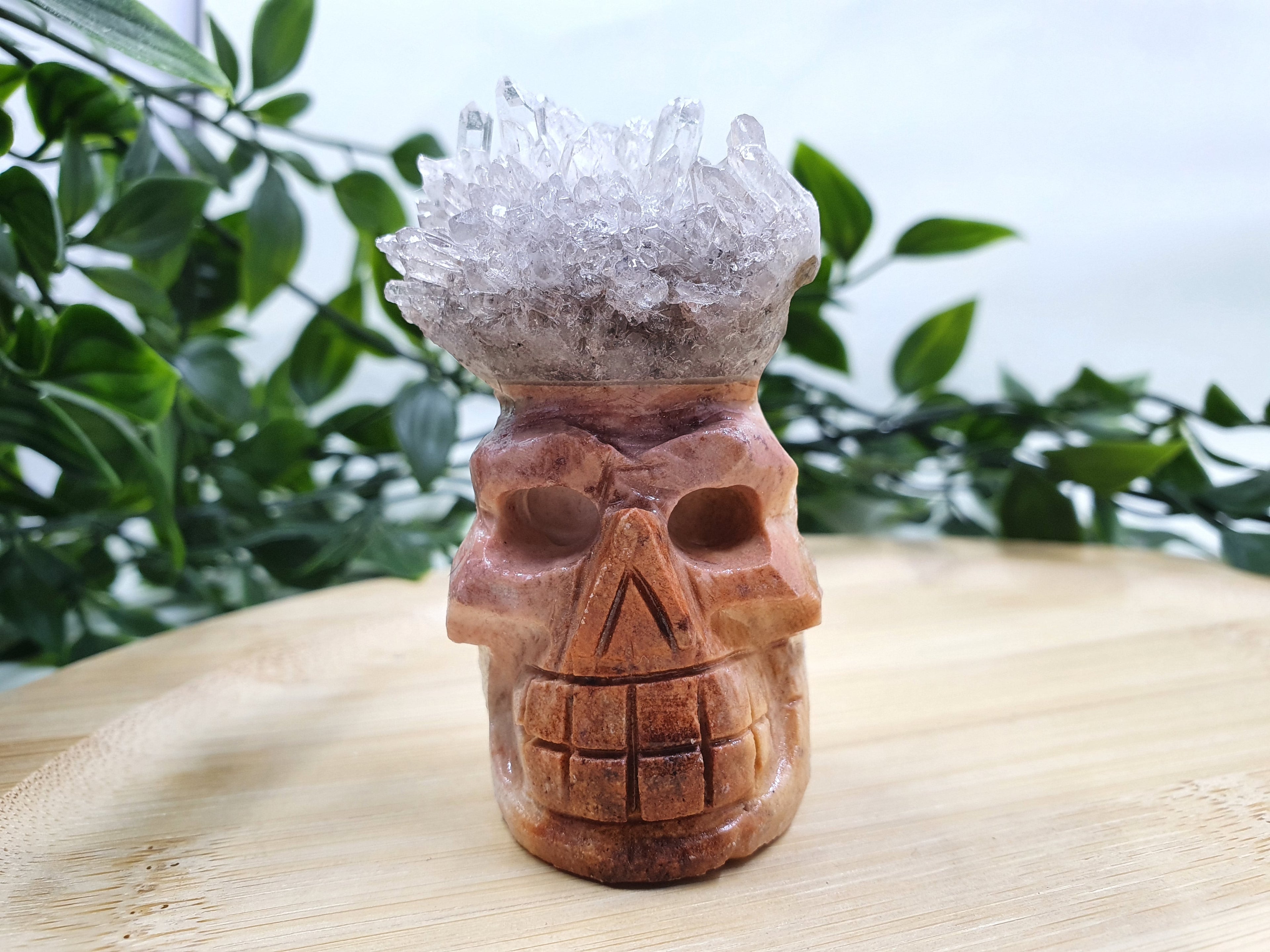 Clear Quartz Skull Head Cluster