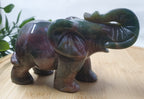 Indian Moss Agate Elephant Carving