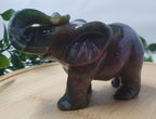 Indian Moss Agate Elephant Carving