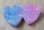 Aura Quartz Double Hearts Carving