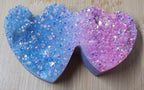 Aura Quartz Double Hearts Carving