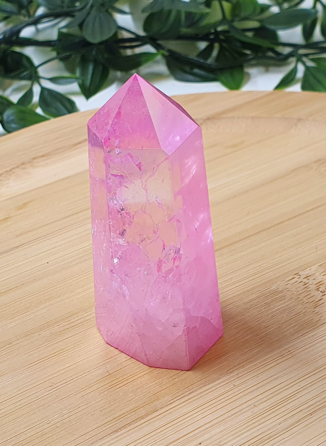 Pink Crackle Quartz Points