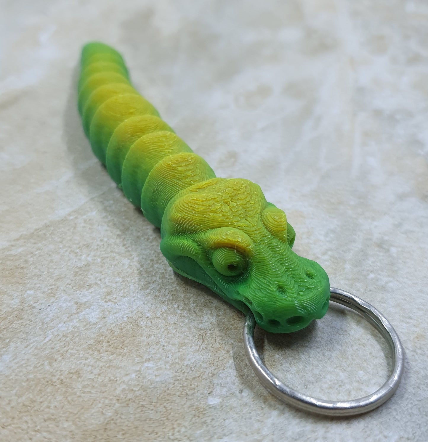 Bald Headed Python Snake Keychains #2