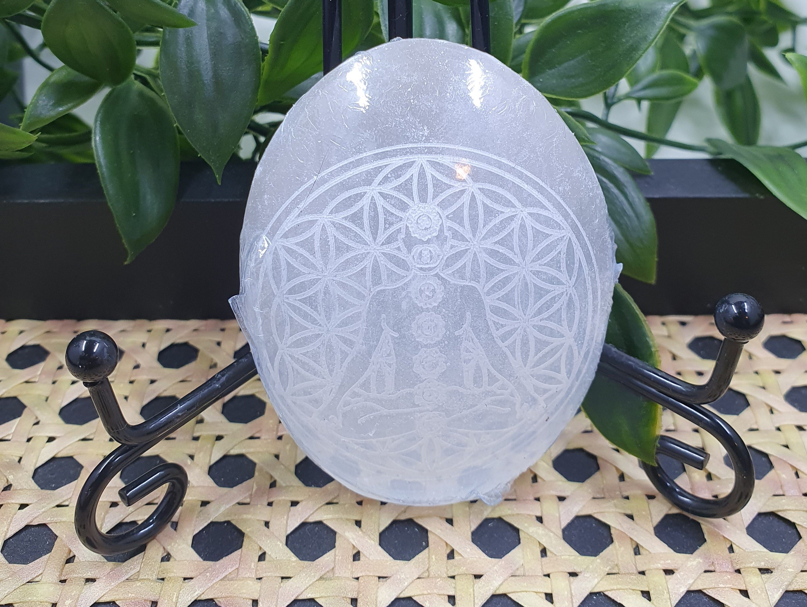 Selenite Palm Stones #1