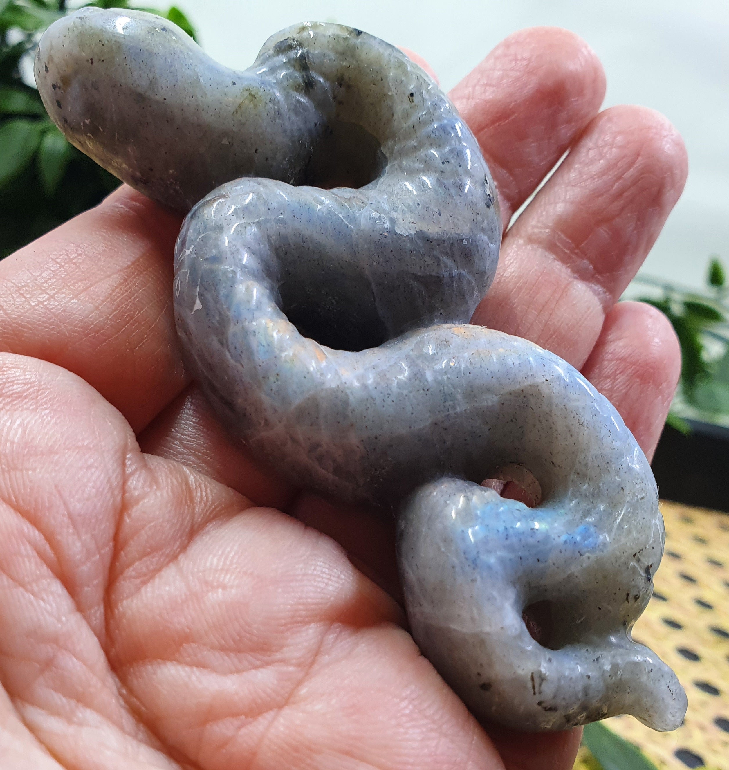 Labradorite Snake Carving