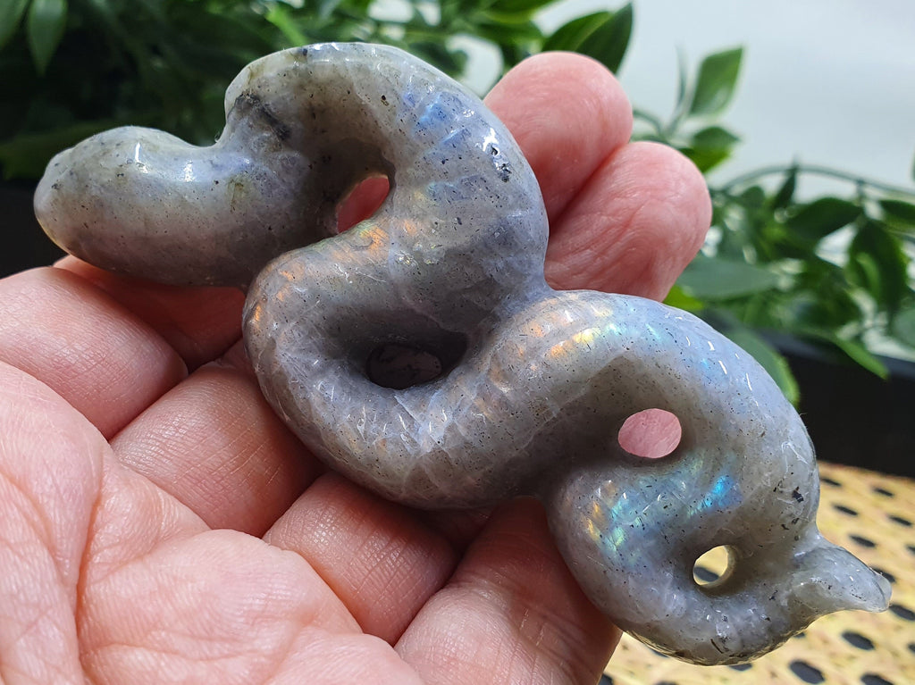 Labradorite Snake Carving