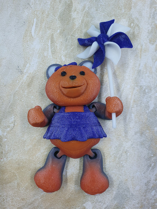 Teddy Bear - Girl with Pinwheel #1