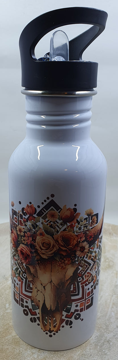 "Mandala Skull" Water Bottle (Brown)