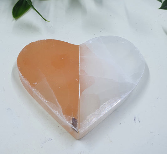 Selenite 2 Tone Heart