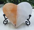 Selenite 2 Tone Heart