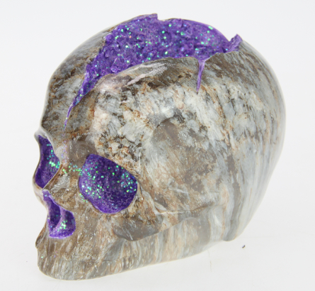 Skull with Purple Geode