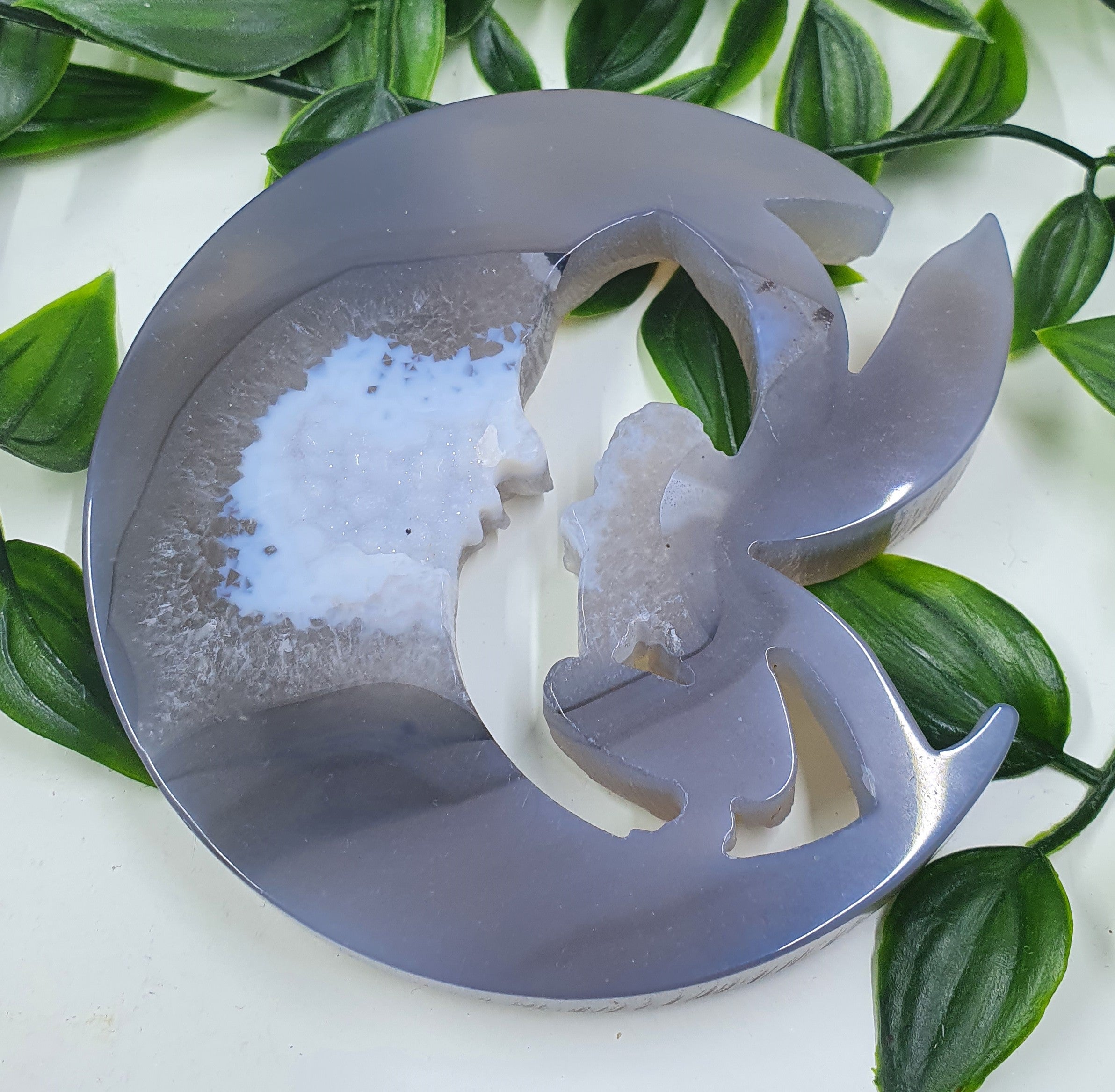 Druzy Agate Moon Fairy