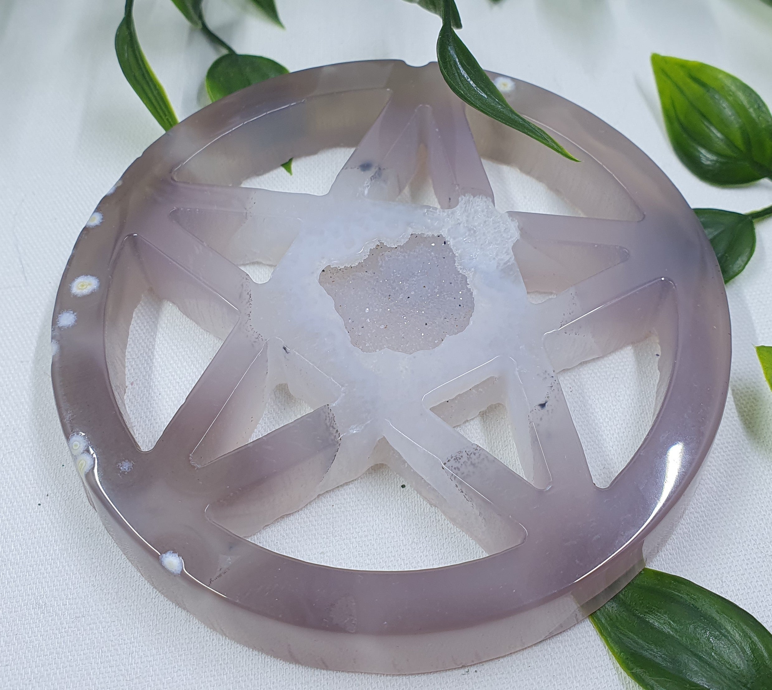 Druzy Agate Pentagram #1