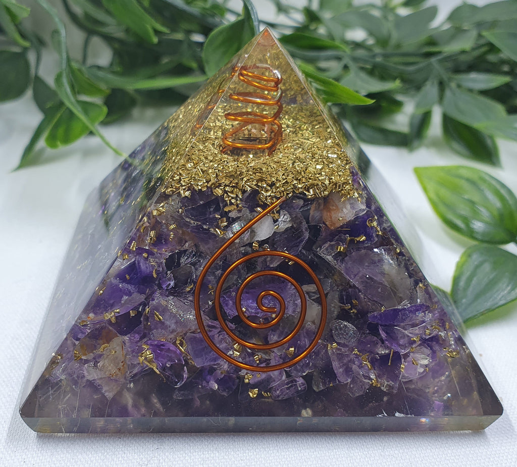 Amethyst Orgonite Pyramids