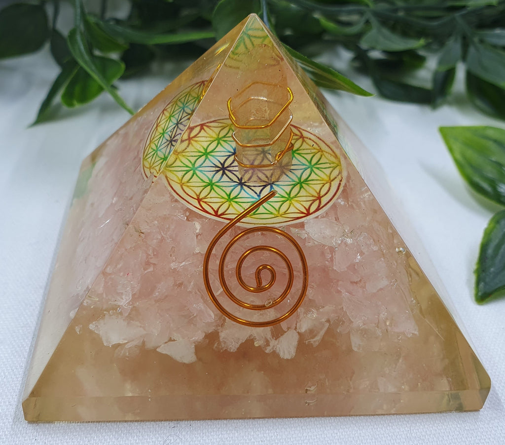 Rose Quartz Orgonite Pyramid #7