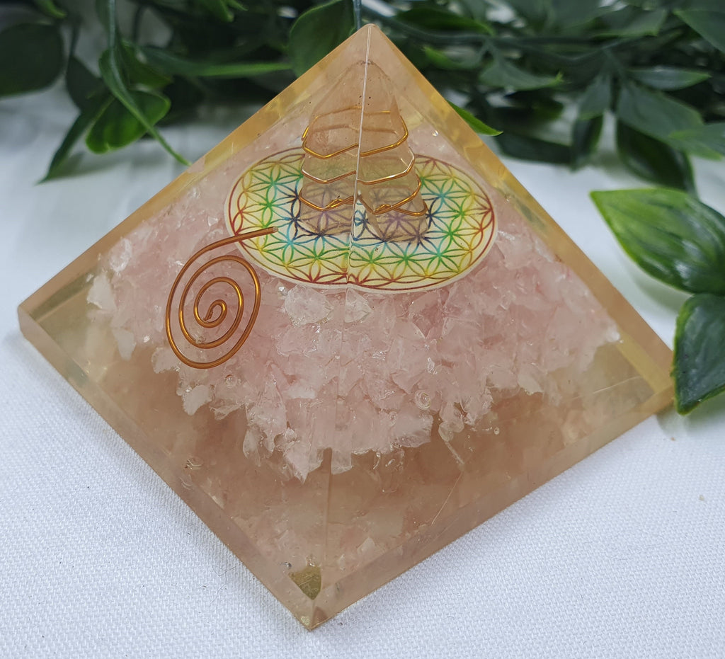 Rose Quartz Orgonite Pyramid #7