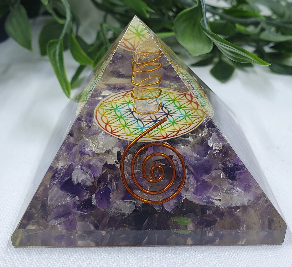 Amethyst Orgonite Pyramids