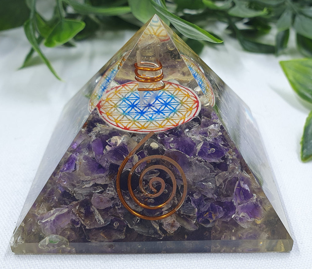 Amethyst Orgonite Pyramids