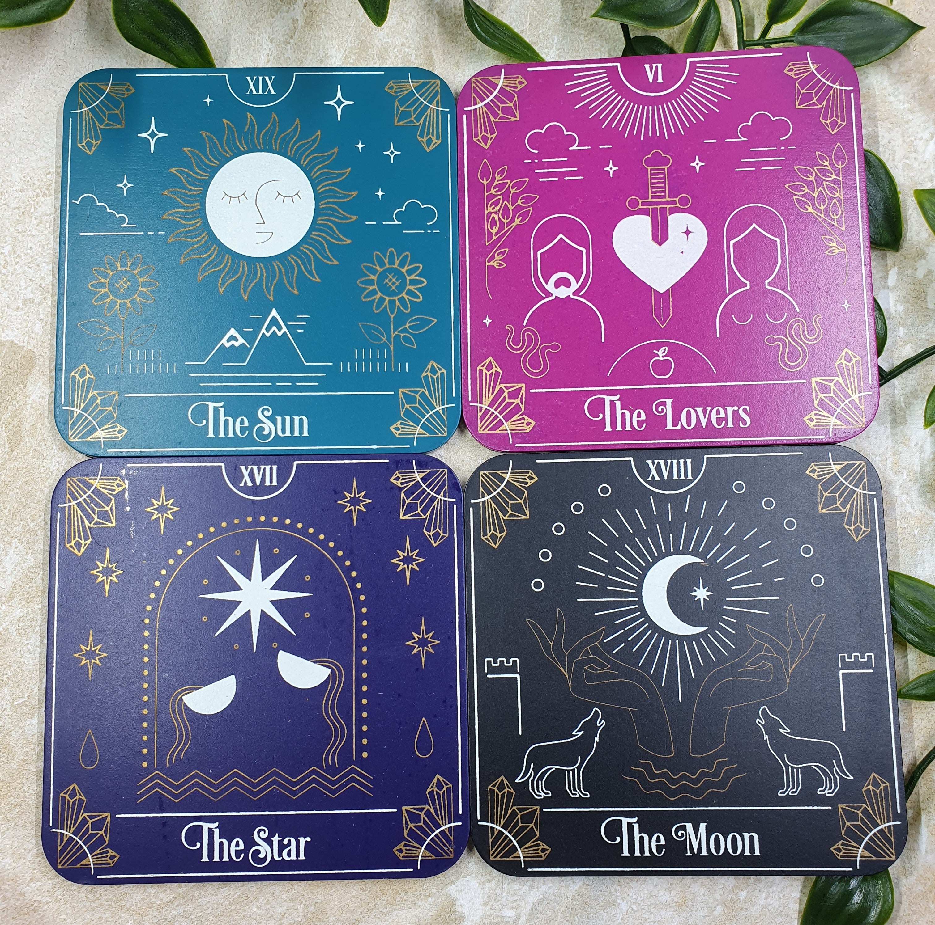 The Sun, Lovers, Star & Moon Coasters