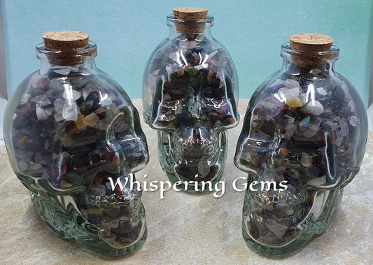 Crystal Chip Glass Skull