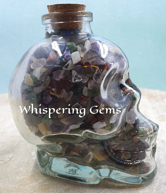 Crystal Chip Glass Skull