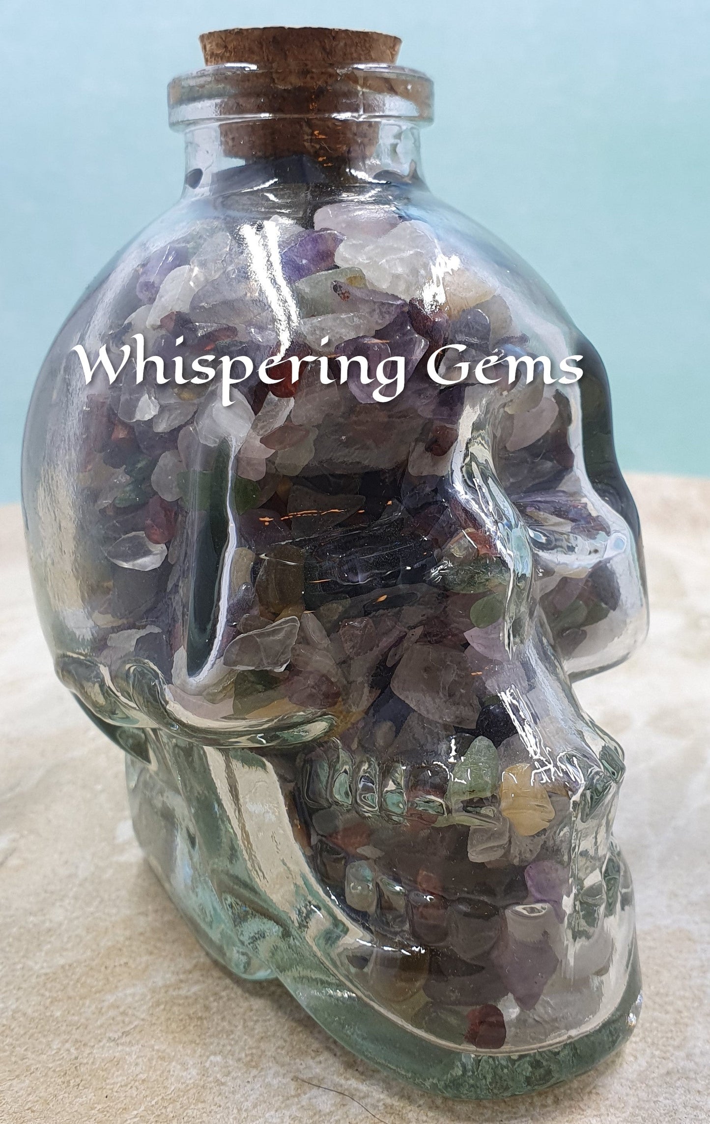 Crystal Chip Glass Skull
