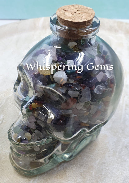 Crystal Chip Glass Skull