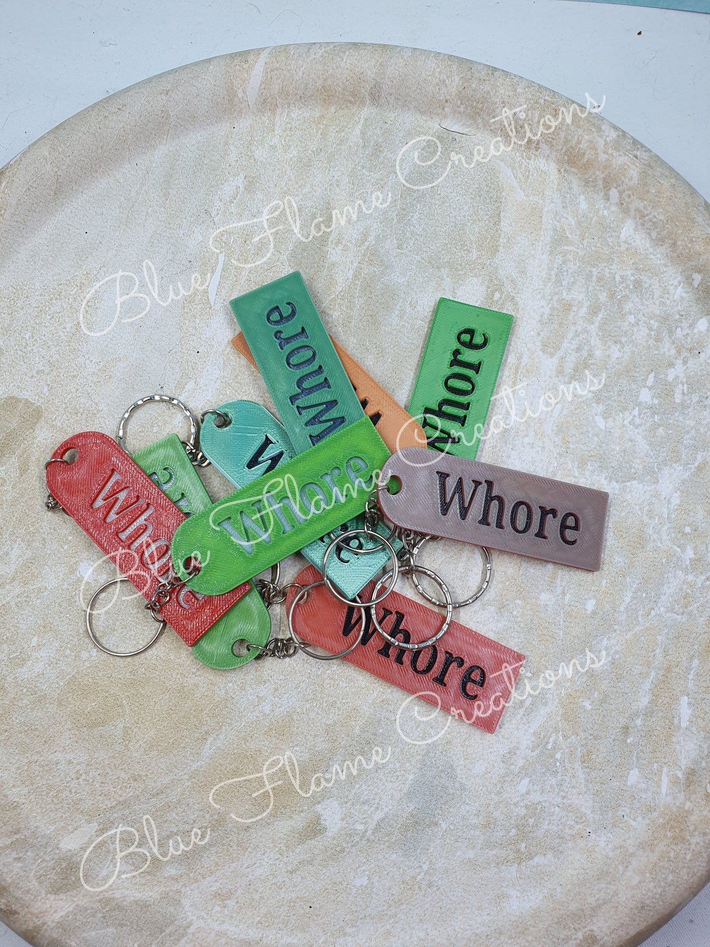 Naughty Word KeyChains - (Warning Some Words May Offend)