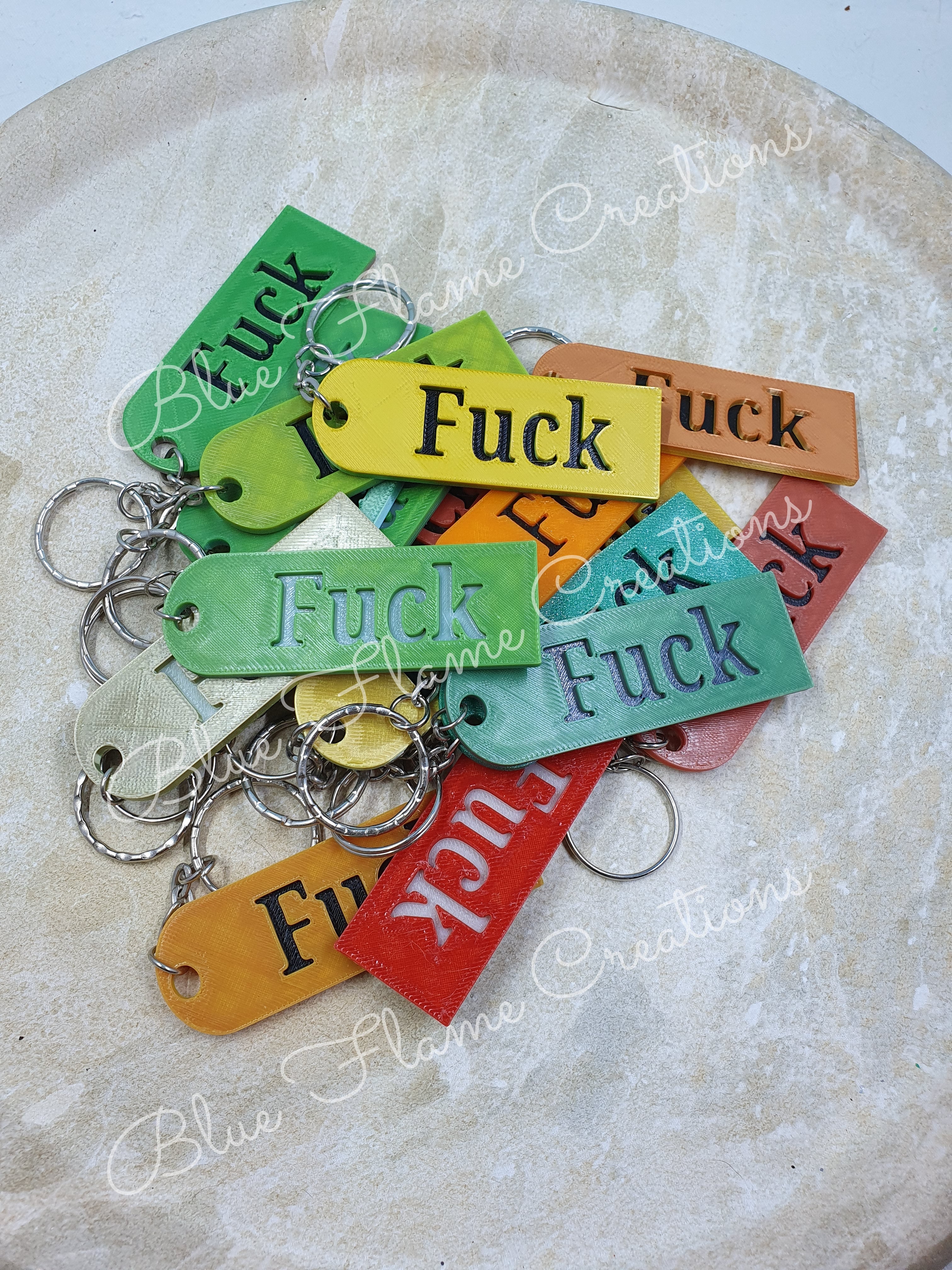 Naughty Word KeyChains - (Warning Some Words May Offend)