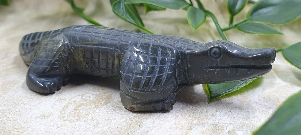 Marmoline Crocodile Carving
