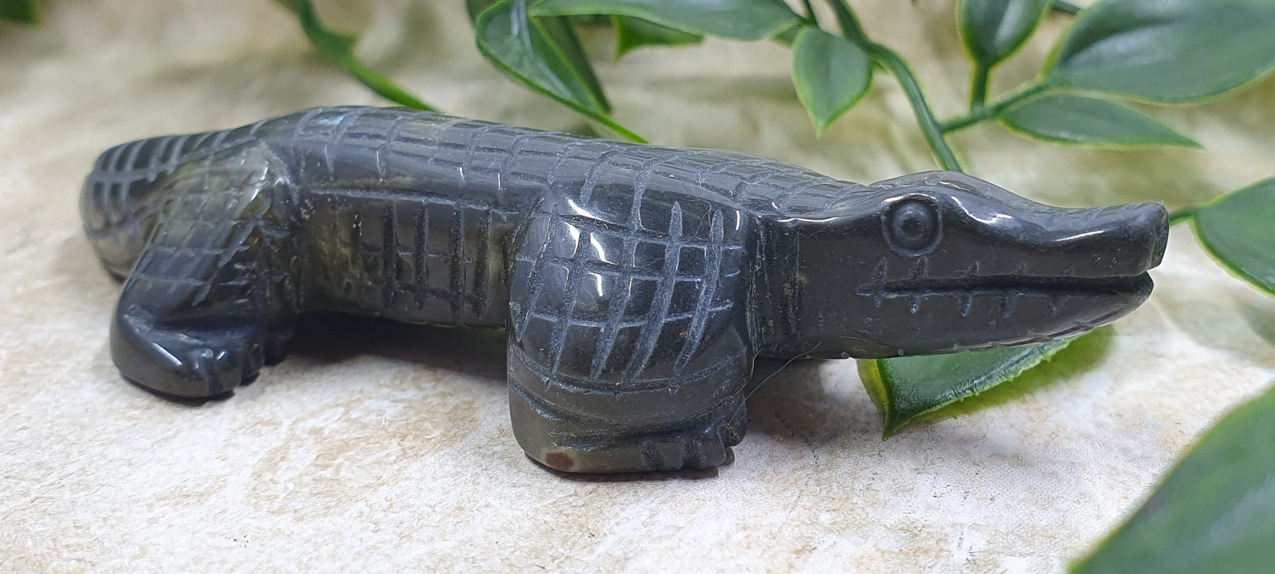 Marmoline Crocodile Carving
