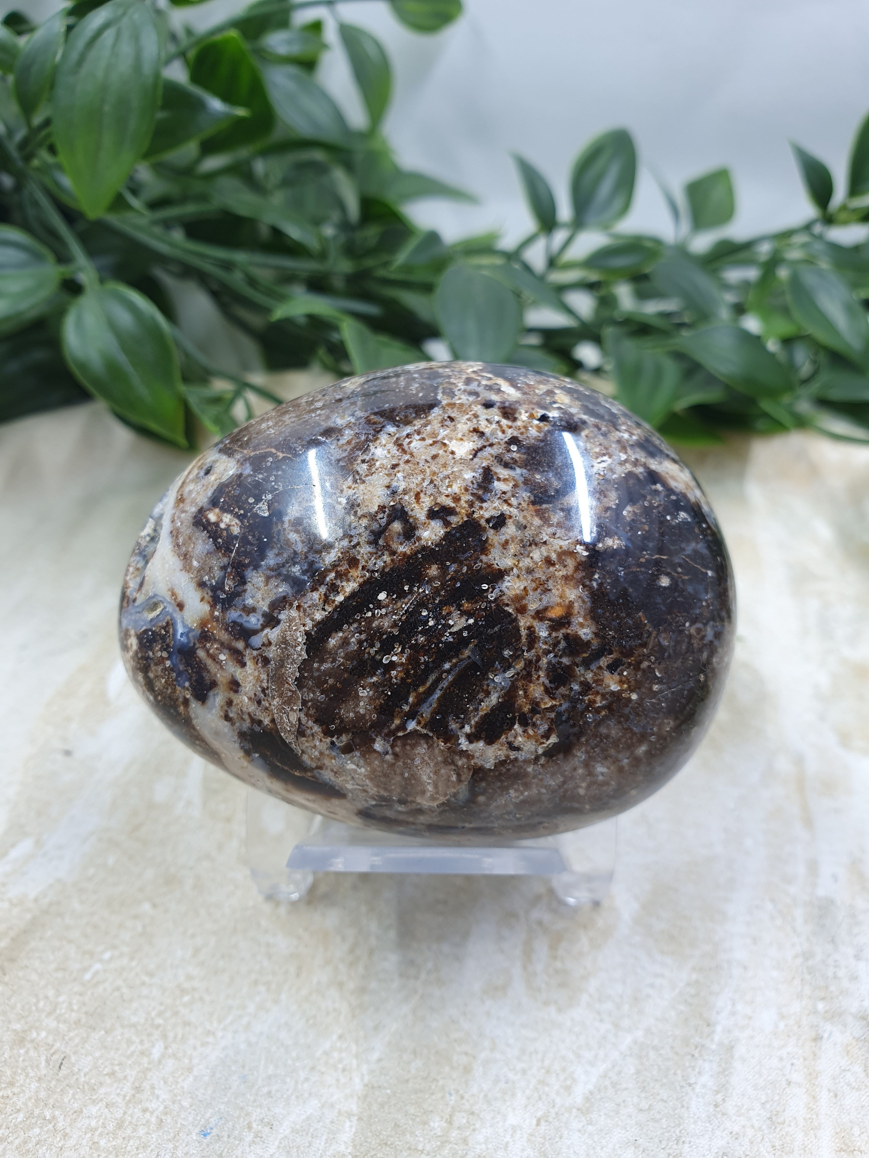 Chocolate Calcite Palm Stone #2