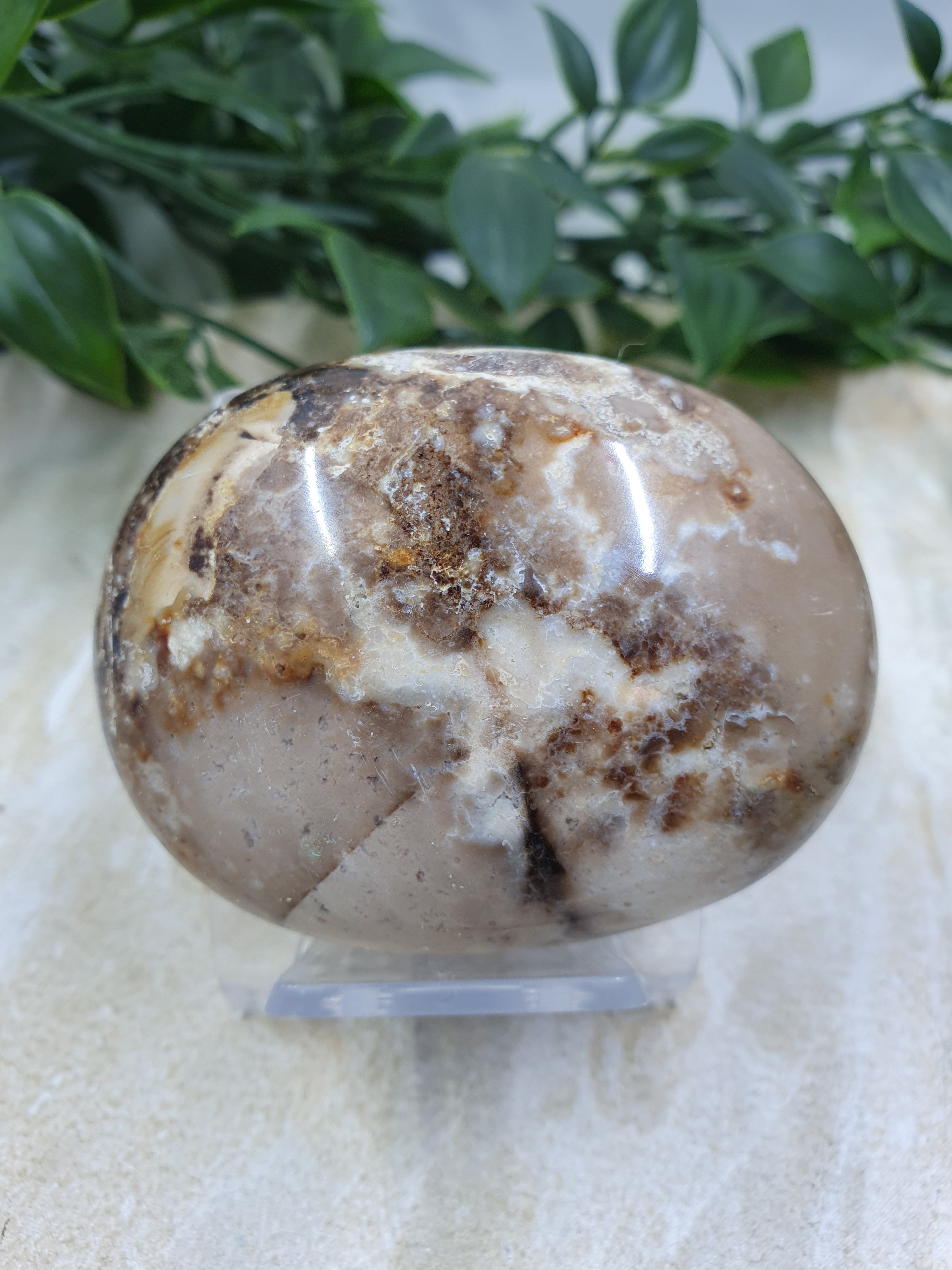 Chocolate Calcite Palm Stone #5