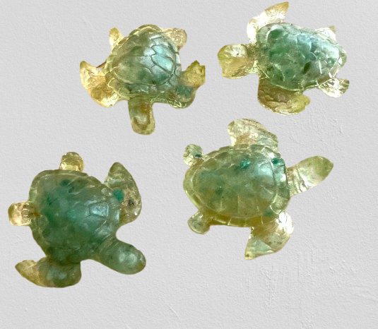 Green Aventurine Crystal Chip Resin Turtles