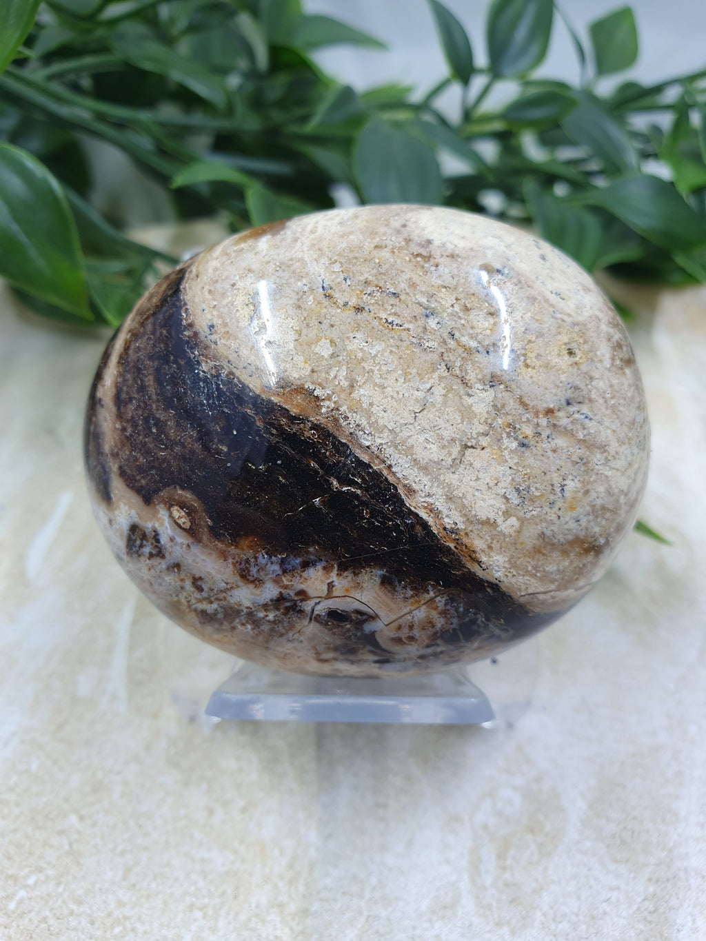 Chocolate Calcite Palm Stone