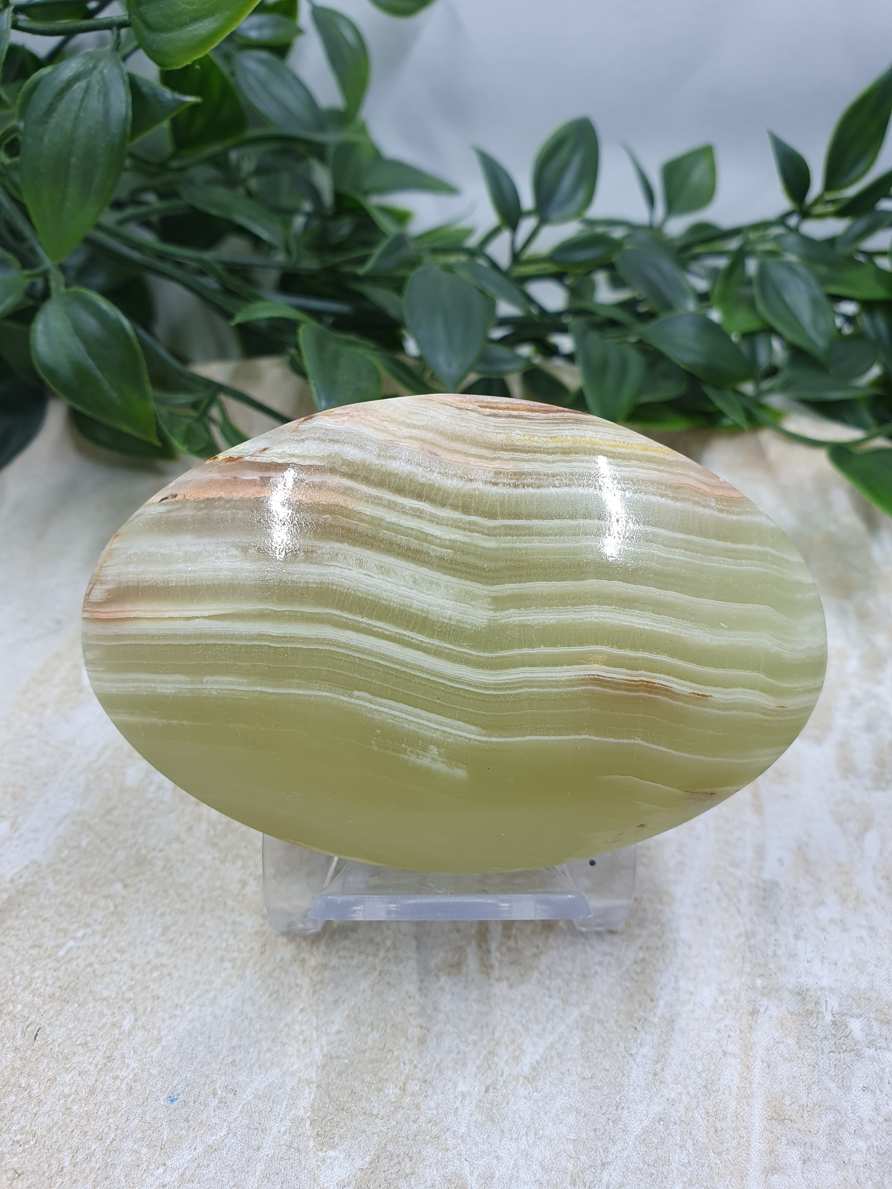 Green Onyx Palm Stone #1