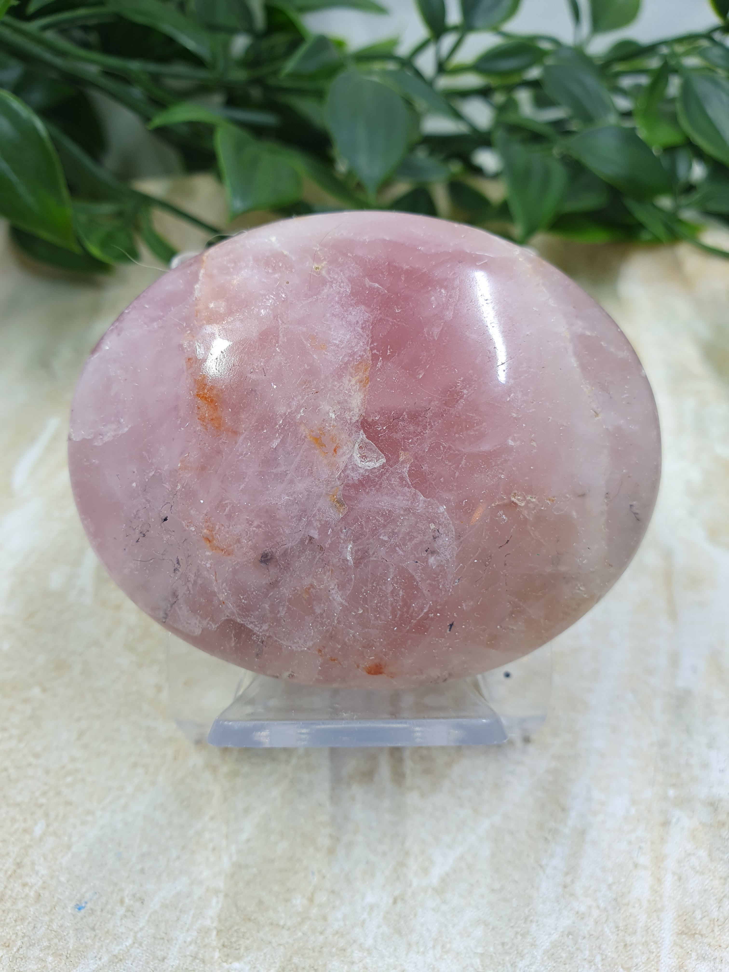 Rose Quartz Palm Stone #1