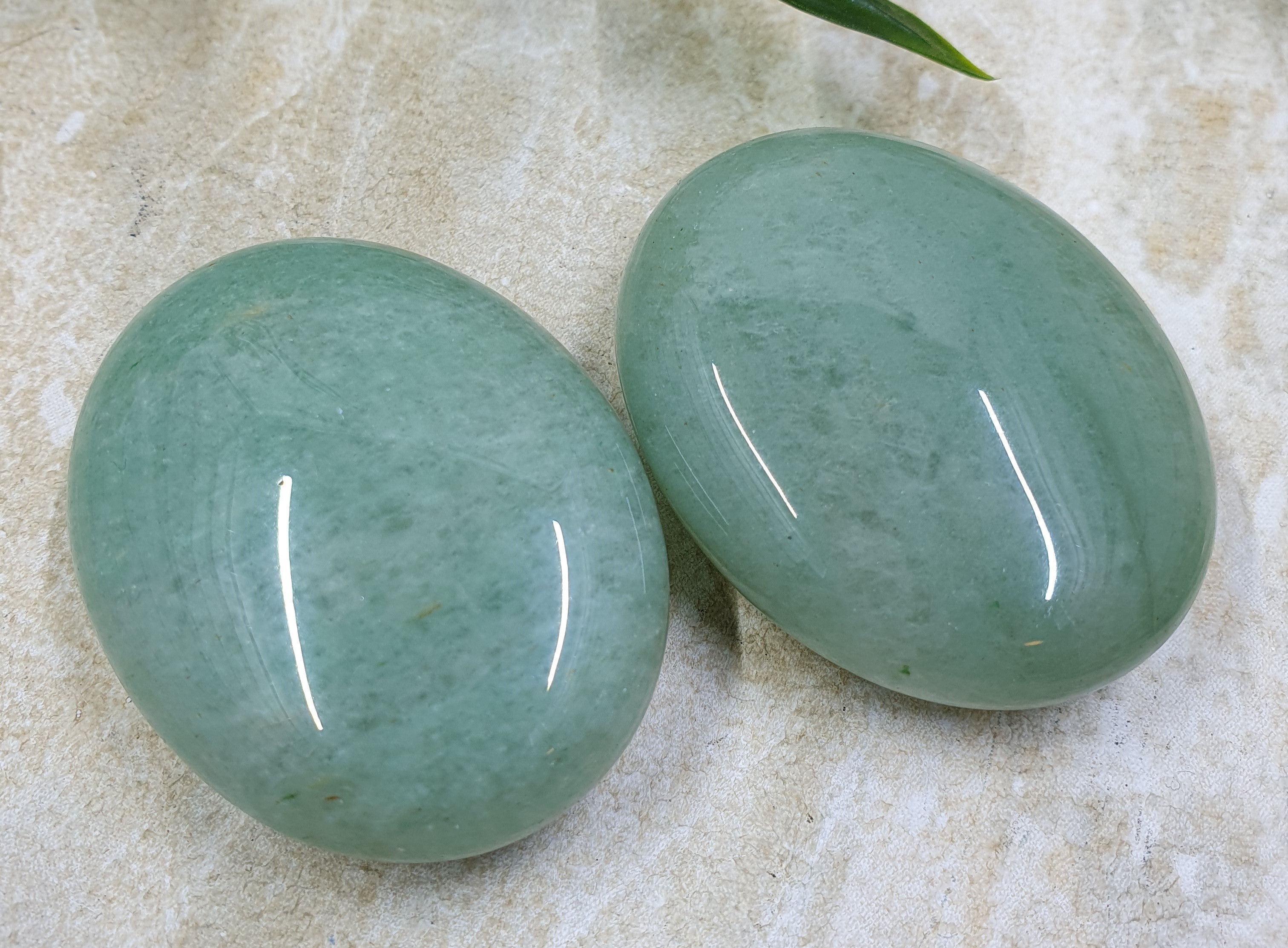 Green Aventurine Palm Stone #1
