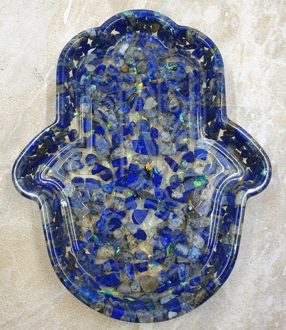 Hamsa Hand Crystal Chip Trinket Tray #2