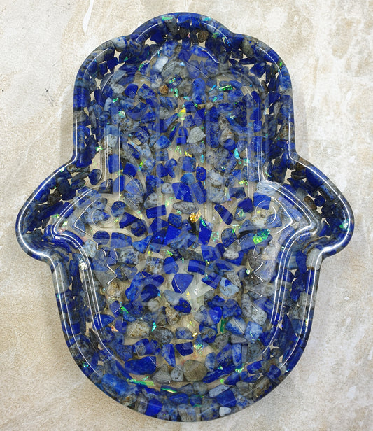 Hamsa Hand Crystal Chip Trinket Tray #2