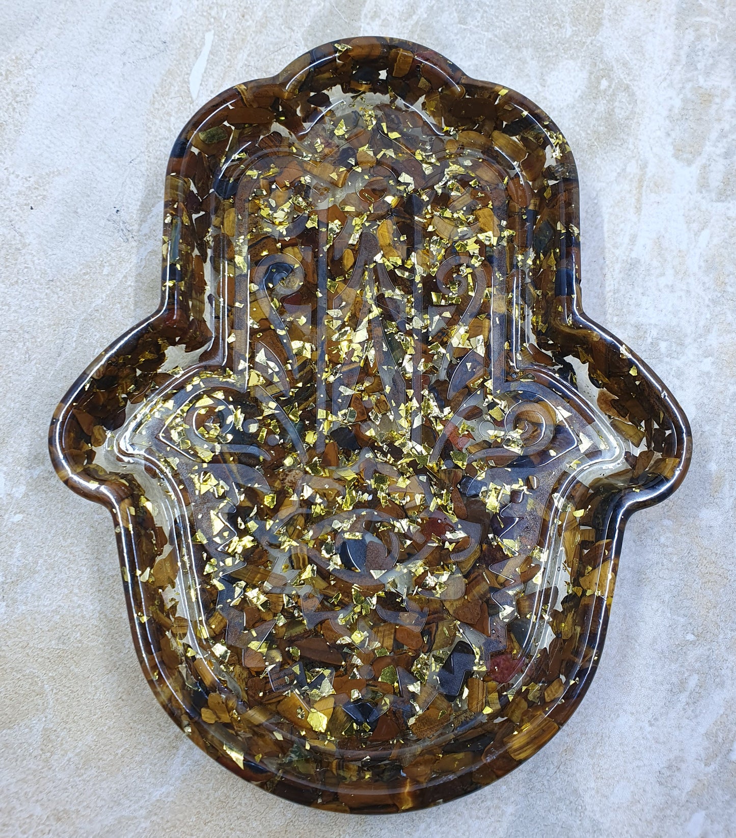 Hamsa Hand Crystal Chip Trinket Tray #4