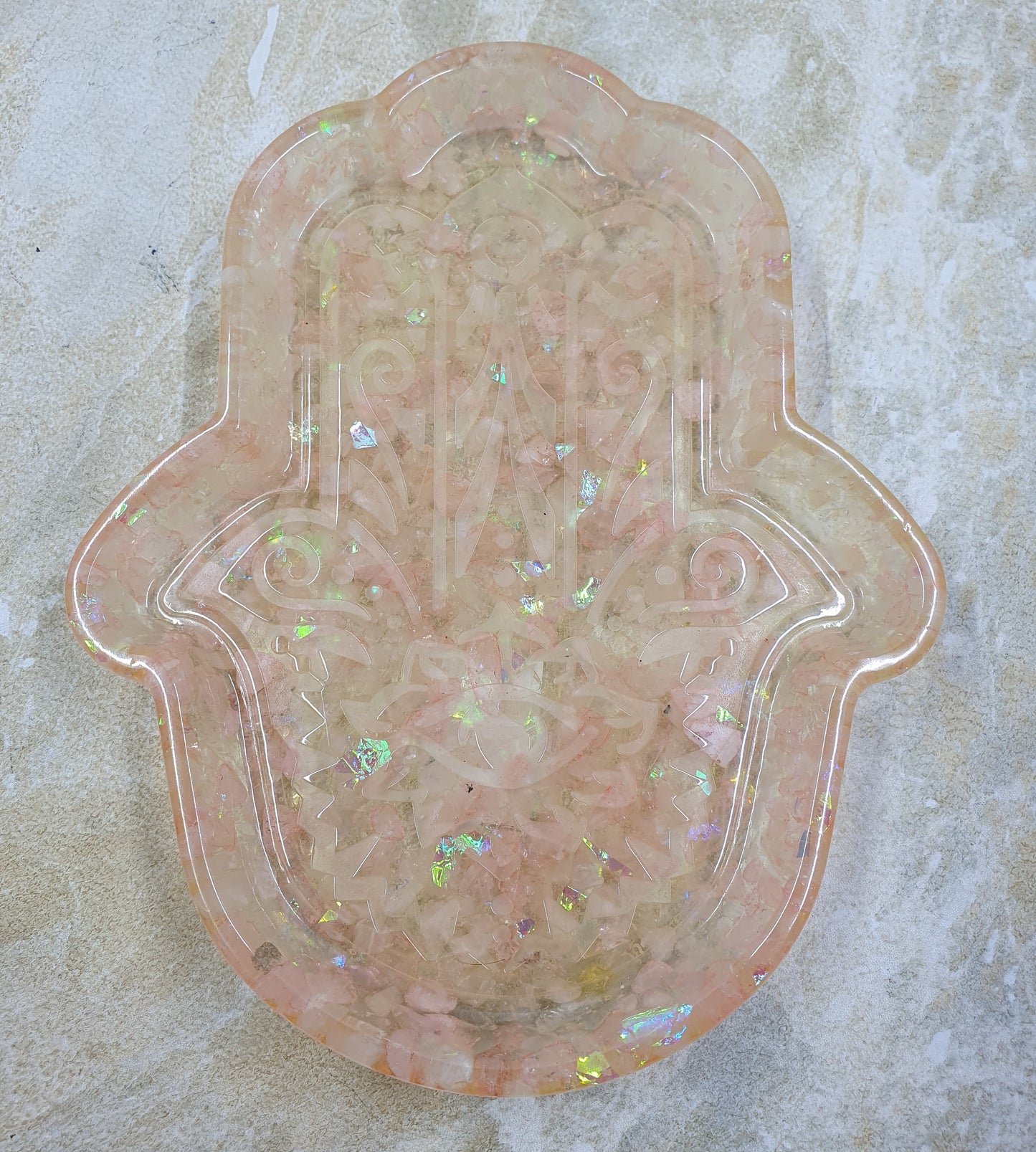 Hamsa Hand Crystal Chip Trinket Tray #5