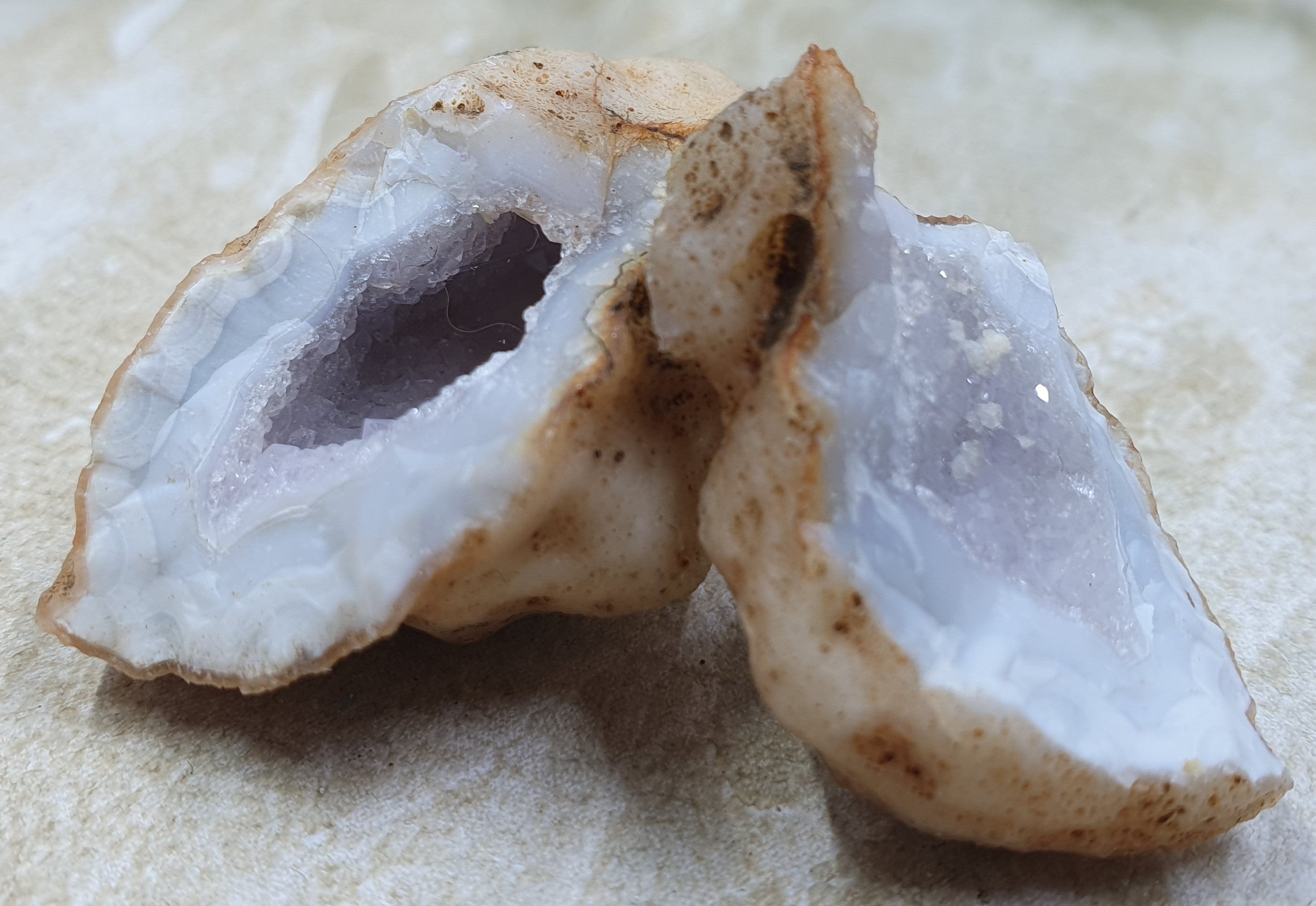 Quartz Geode Pair - Cracked #1