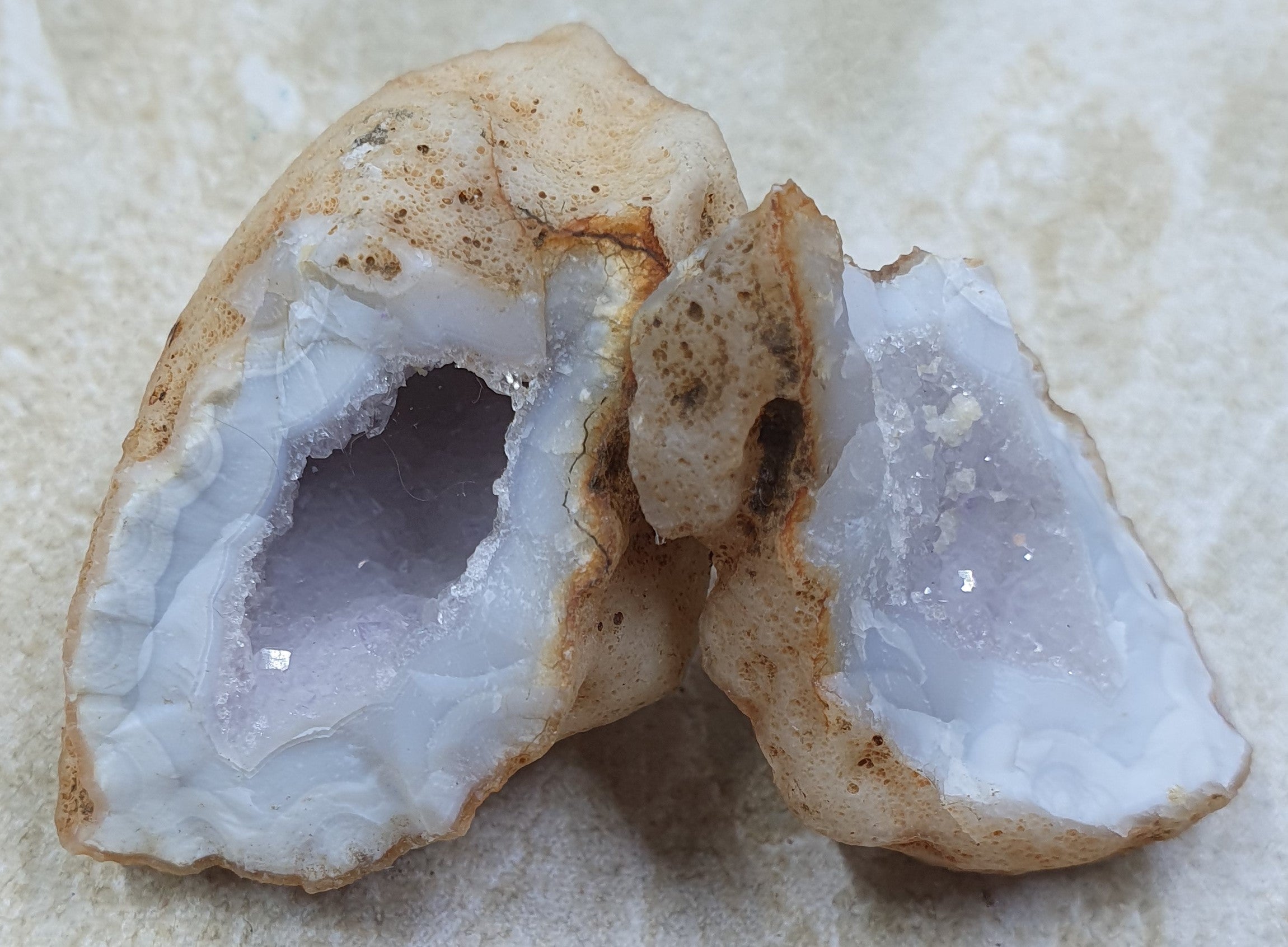 Quartz Geode Pair - Cracked #1